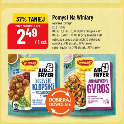 Mieszanka przypraw Winiary Pomysł na Air Fryer Aromatyczny Gyros promocja w POLOmarket