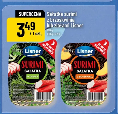Sałatka surimi z brzoskwinią Lisner promocja w POLOmarket