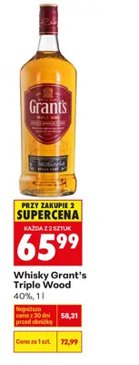 Whisky Grant's Triple Wood promocja w Biedronka