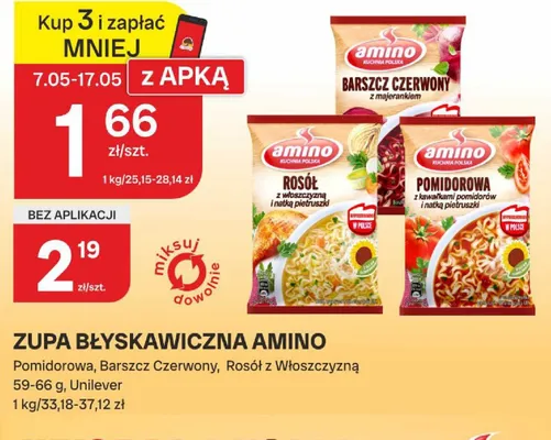Zupa błyskawiczna Amino Pomidorowa promocja w Chorten