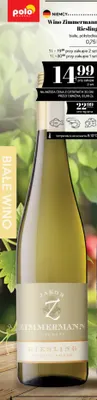 Wino białe Zimmermann Riesling półsłodkie promocja w POLOmarket