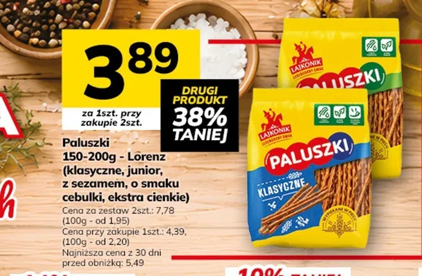 Paluszki o smaku cebulki Lajkonik promocja w Hitpol