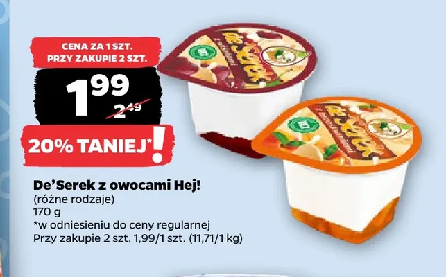 De'Serek z owocami Hej! promocja w Netto