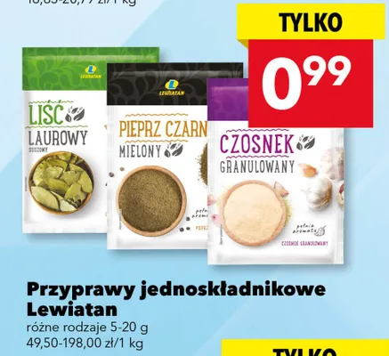 Przyprawy jednoskładnikowe Lewiatan pieprz czarny mielony promocja w LEWIATAN