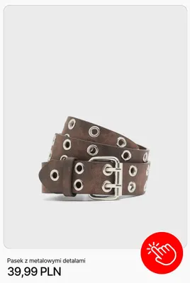 Pasek z metalowymi detalami Cropp promocja w Cropp