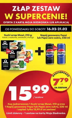 Sushi wrap łosoś z wakame, awokado, mango promocja w Biedronka