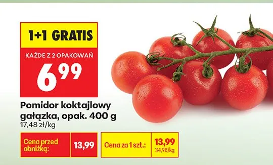 Pomidor koktajlowy gałązka promocja w Biedronka