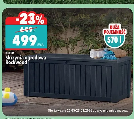 Skrzynia ogrodowa KETER Rockwood 570l promocja w Biedronka