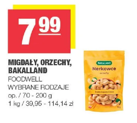 Migdały, orzechy Bakalland promocja w SPAR