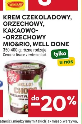 Krem czekoladowy Mio & Rio, Well Done promocja w Stokrotka