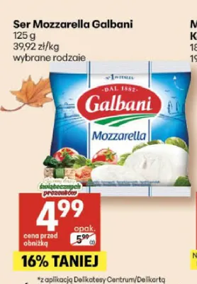 Ser Mozzarella Galbani promocja w Delikatesy Centrum