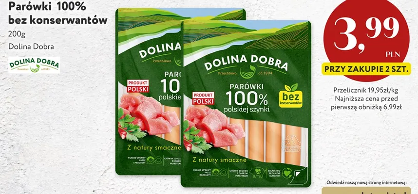 Parówki 100% bez konserwantów promocja w Market Point