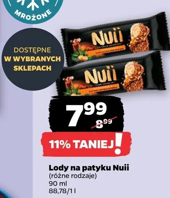 Lody na patyku Nuii (różne rodzaje) promocja w Netto
