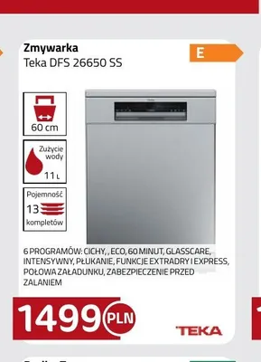 Zmywarka Teka DFS 26650 SS promocja w kakto.pl