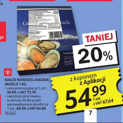 Małże nowozelandzkie muszle promocja w Selgros