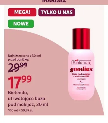 Utrwalająca baza pod makijaż Bielenda goodies promocja w Rossmann