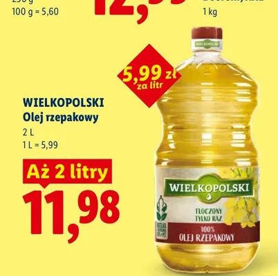 Olej rzepakowy Wielkopolski promocja w Lidl