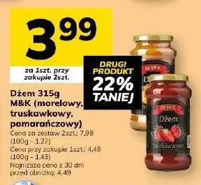 Dżem 315g (morelowy, truskawkowy, pomarańczowy) promocja w Hitpol