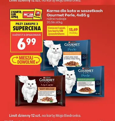 Karma dla kota w saszetkach Gourmet A la Carte 4-pak 85g promocja w Biedronka
