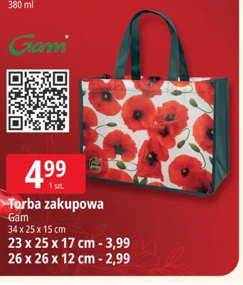 Torba zakupowa Gam 26x26x12cm promocja w Leclerc