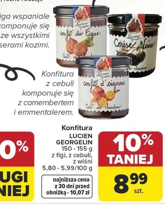 Konfitura Luce Georgelin z figi, z wiśni, z malin promocja w Carrefour