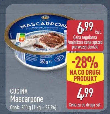 Serek Mascarpone 250 g promocja w Aldi