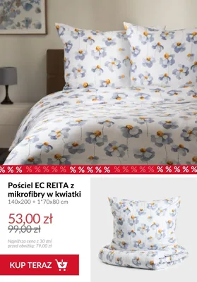 Pościel EC REITA z mikrofibry w kwiatki 140x200 + 70x80 cm promocja w Homla