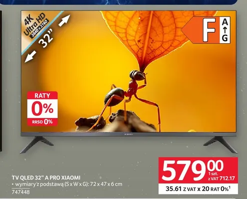 Tv Qled 32" A Pro Xiaomi promocja w Selgros