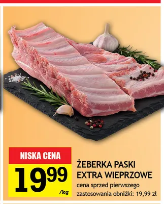 Żeberka paski extra wieprzowe promocja w Gram Market