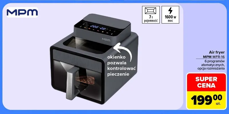 Air fryer Mpm MFR-16 promocja w Carrefour
