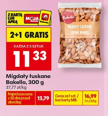 Migdały łuskane Bakello promocja w Biedronka