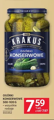 Ogórki konserwowe Krakus promocja w Selgros