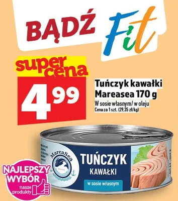 Tuńczyk kawałki Mareasea 170g promocja w TOPAZ