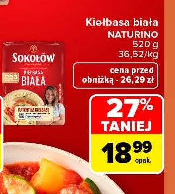 Kiełbasa biała Naturino Sokołów promocja w Carrefour Market