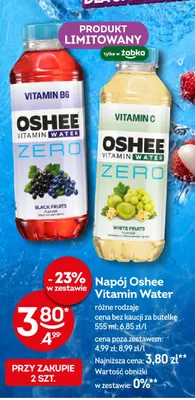 Napój Oshee Vitamin Water Zero Black Fruits promocja w Żabka