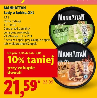Lody w kubku Manhattan XXL promocja w Lidl