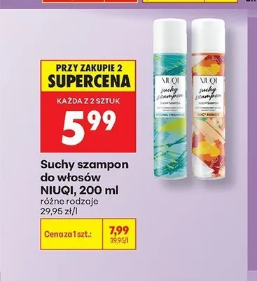 Suchy szampon do włosów Niuqi Original Freshness promocja w Biedronka