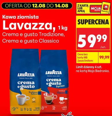 Kawa ziarnista Lavazza Crema e gusto Tradizione promocja w Biedronka