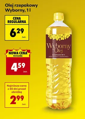 Olej rzepakowy 1 l promocja w Biedronka
