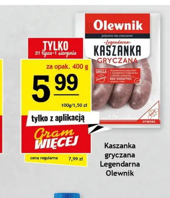Kaszanka gryczana Legendarna Olewnik promocja w Gram Market