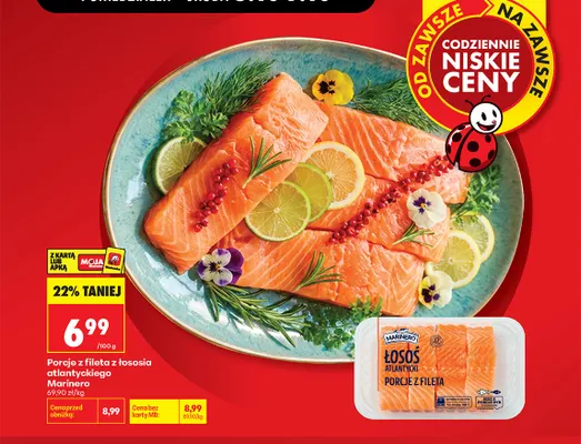 Porcje z fileta z łososia atlantyckiego Marinero promocja w Biedronka