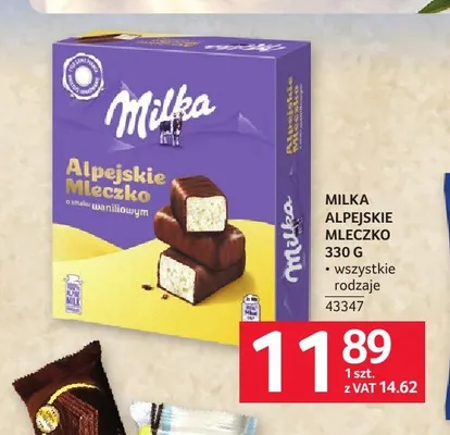 Pianka Alpejskie Mleczko Milka promocja w Selgros