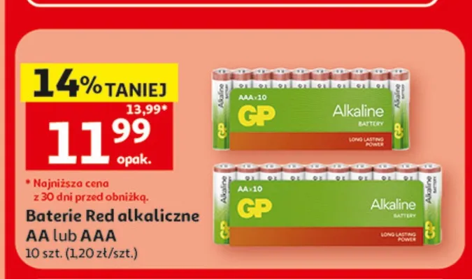 Baterie alkaliczne GP AA promocja w Auchan