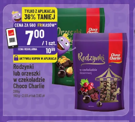 Rodzynki w czekoladzie Choco Charlie promocja w POLOmarket