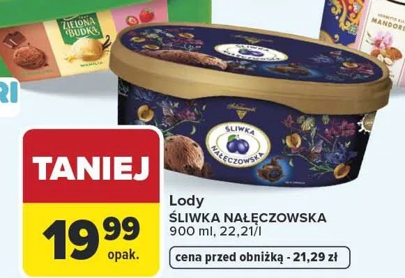 Lody śliwka nałęczowska promocja w Carrefour Market