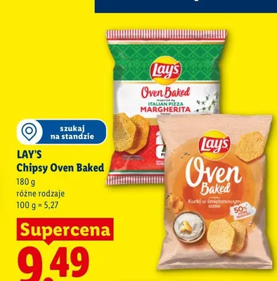 Chipsy ziemniaczane pieczone Lay's Oven Baked o smaku kurki w śmietanowym sosie promocja w Lidl
