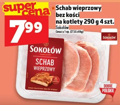 Schab wieprzowy bez kości na kotlety 290 g 4 szt. promocja w TOPAZ