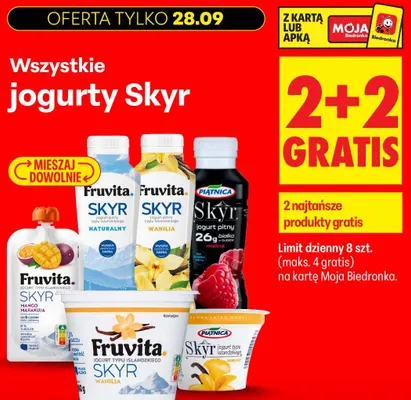 Jogurt typu islandzkiego Skyr waniliowy Piątnica promocja w Biedronka