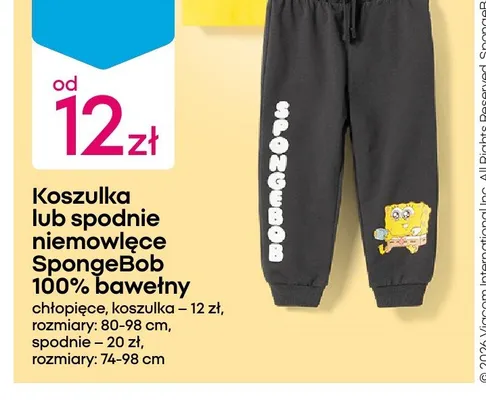Spodnie niemowlęce SpongeBob SquarePants promocja w Pepco