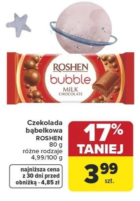 Czekolada bąbelkowa Roshen promocja w Carrefour